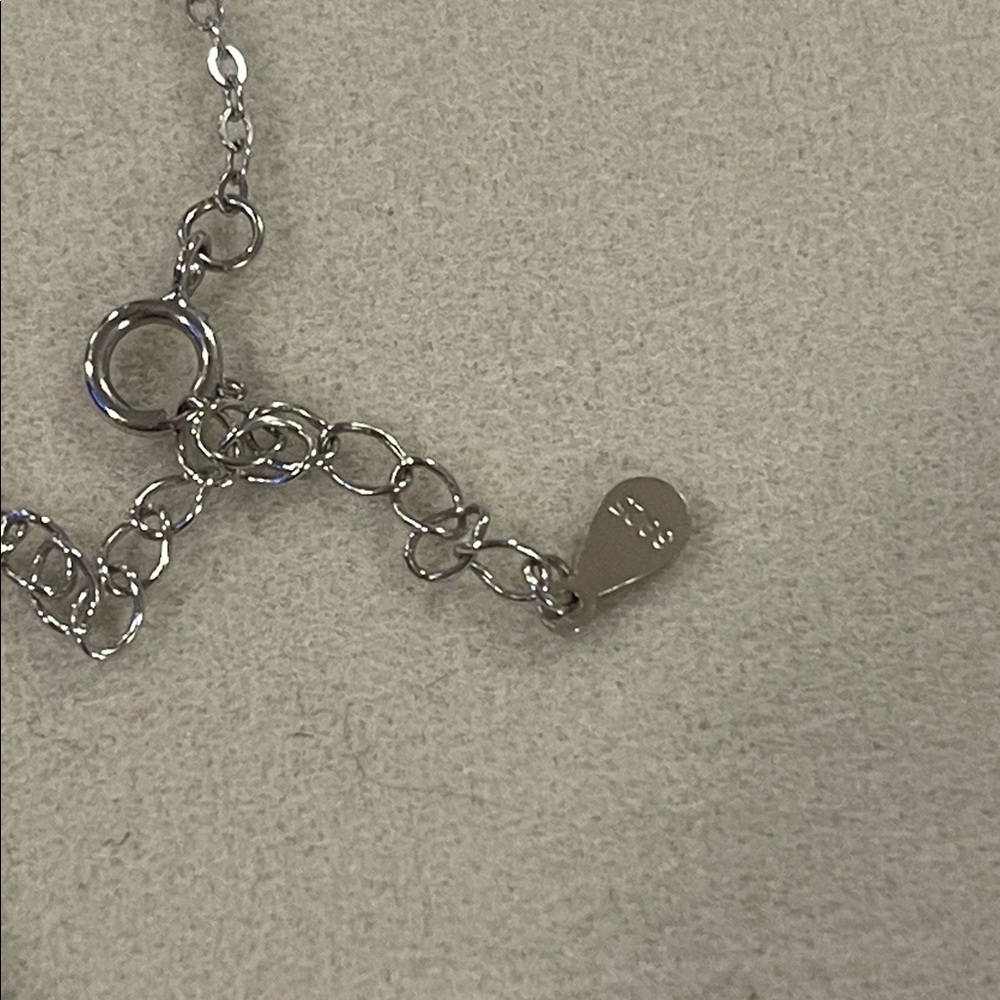 Moissanite Station Necklace – Sterling Silver Bezel Set - Picture 2 of 2